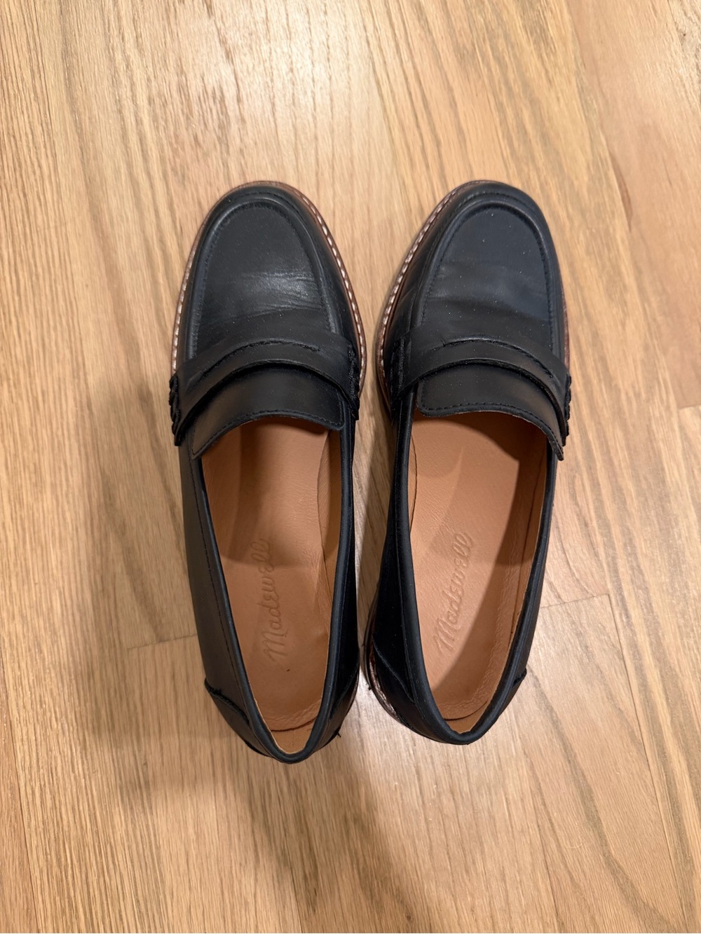 Madewell Corinne Lugsole Black Penny Loafers Size 6
